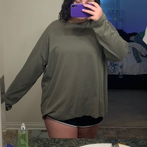 h&m divided green long sleeve t shirt dress